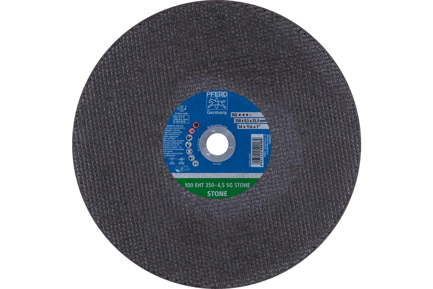 Picture of Pferd Portable Cut-Off Wheel, 14" X 1/8 X 1, Sg Stone, T1, Silicon Carbide